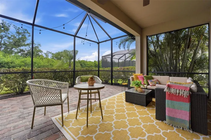 Extended, Covered and screened in Lanai overlooking green space