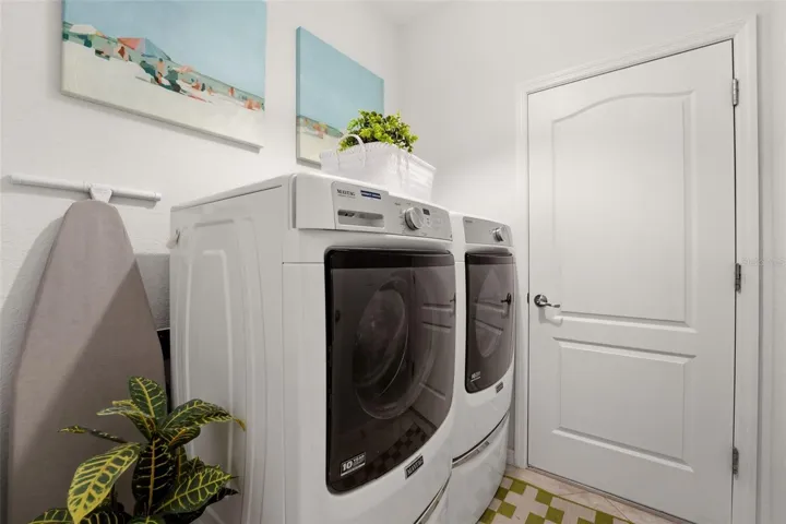 Laundry room off garage