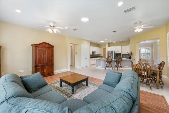 family room staged