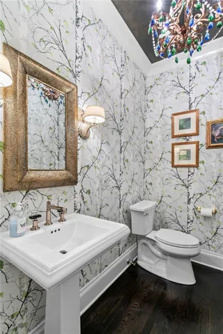 The second half bathroom on the main level