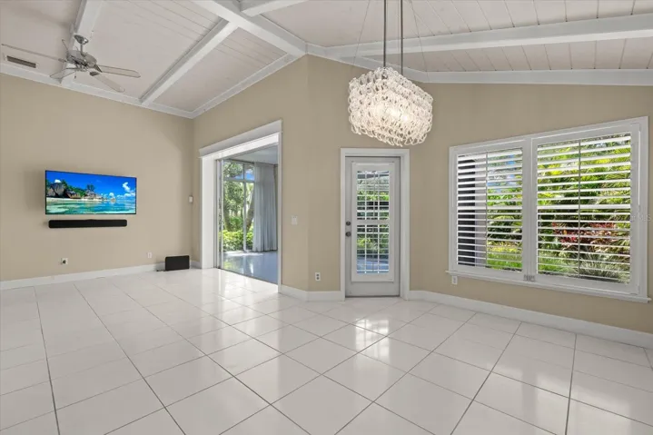 Great Room with polished tile flooring