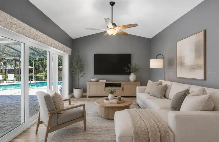 Virtually Staged Family Room
