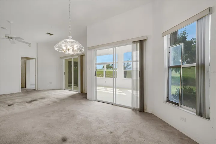 Great Room with sliders looking out to Florida Room