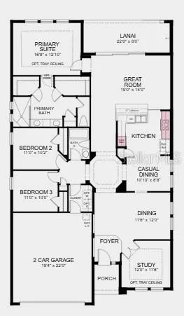 Additional highlights include: gas cooktop, interior door upgrade 8' package, interior door at primary bath, tile throughout living areas, and outdoor kitchen rough-in