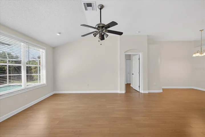 Living room facing door to master bed