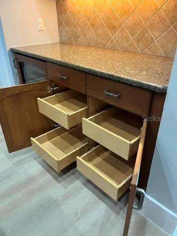 Pullout drawers in cabinets for convenience