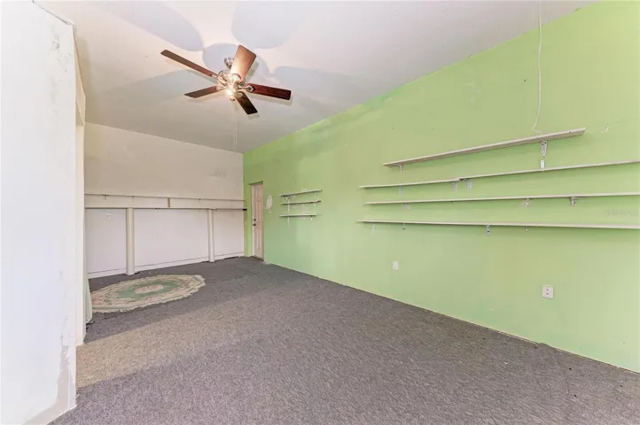 Inside the garage space