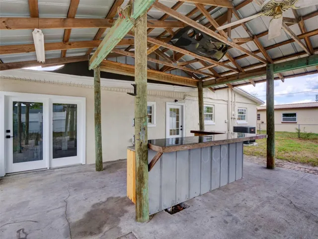 Patio and rear elevation