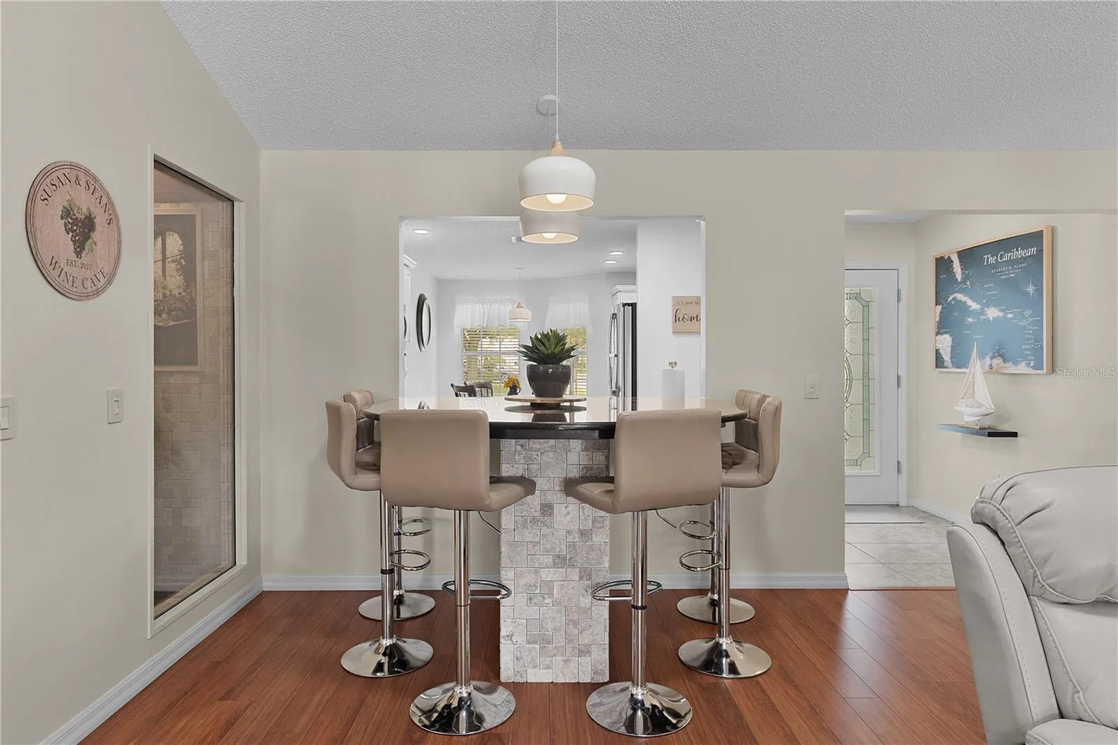 View of entertaining area from living room