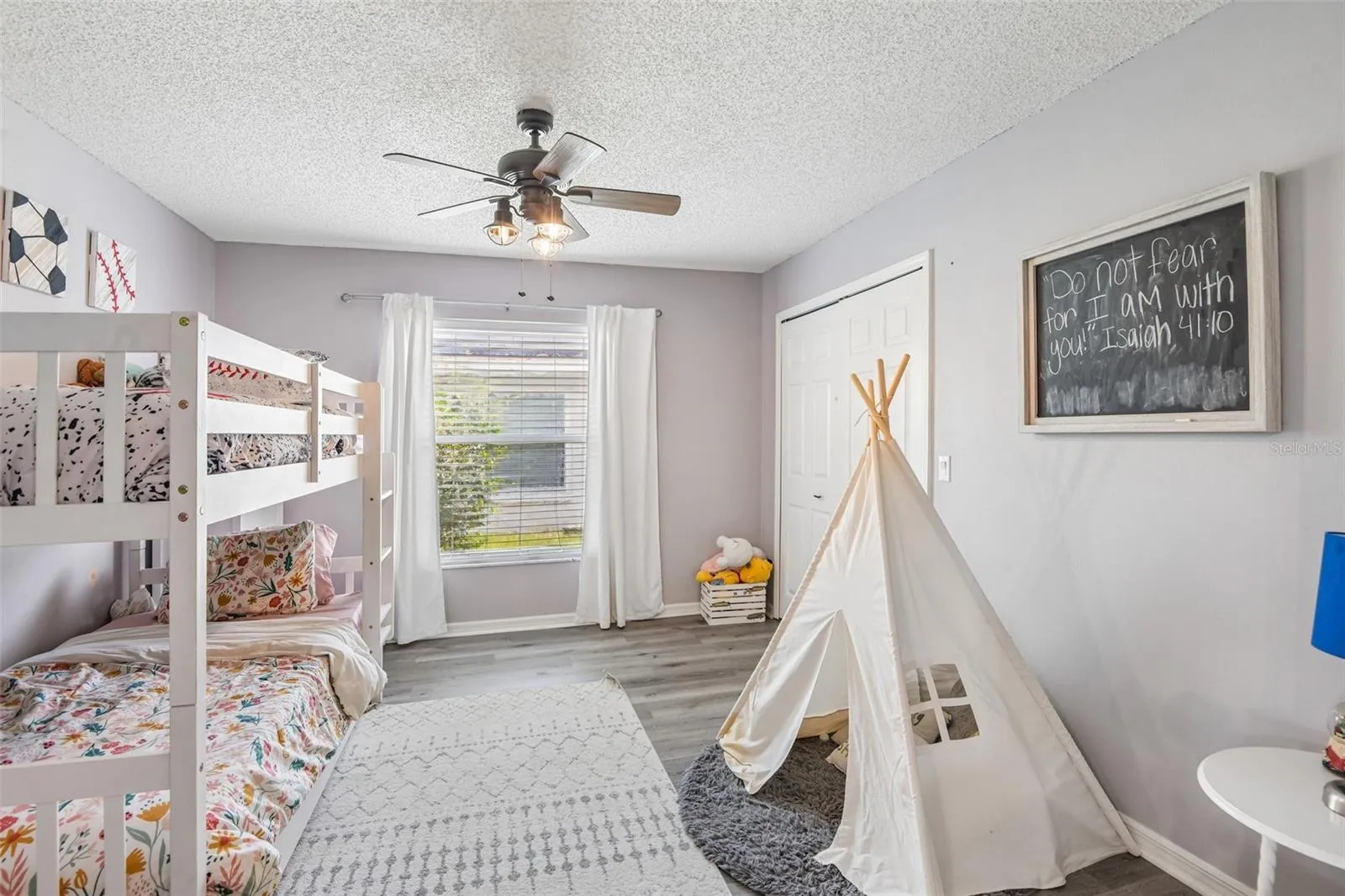 Spacious bedrooms with closets