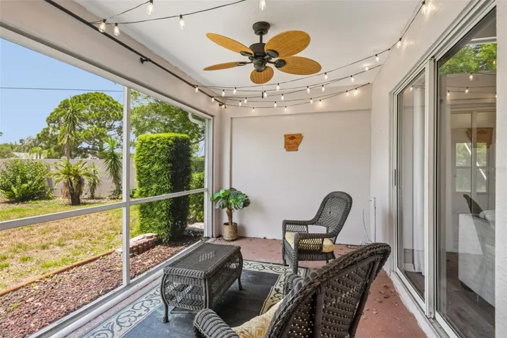 Screened in porch for starting or ending your day