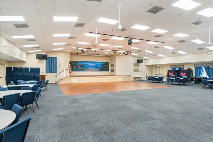 Spacious clubhouse designed for resident events, meetings, and social gatherings.