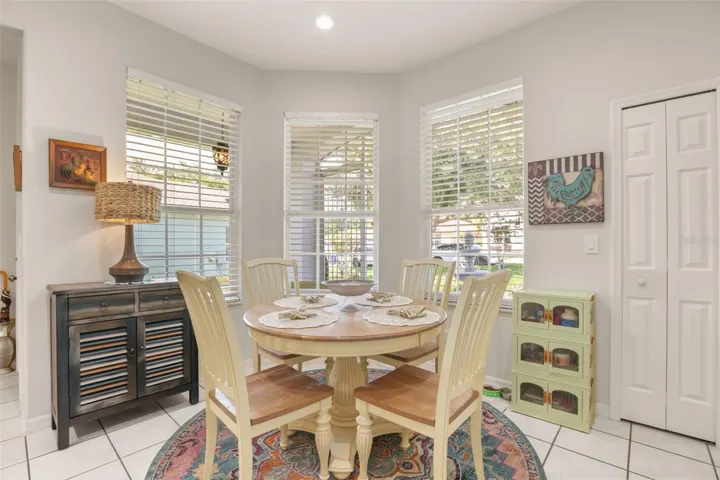 Sunny breakfast nook provides the perfect spot to enjoy your morning coffee.