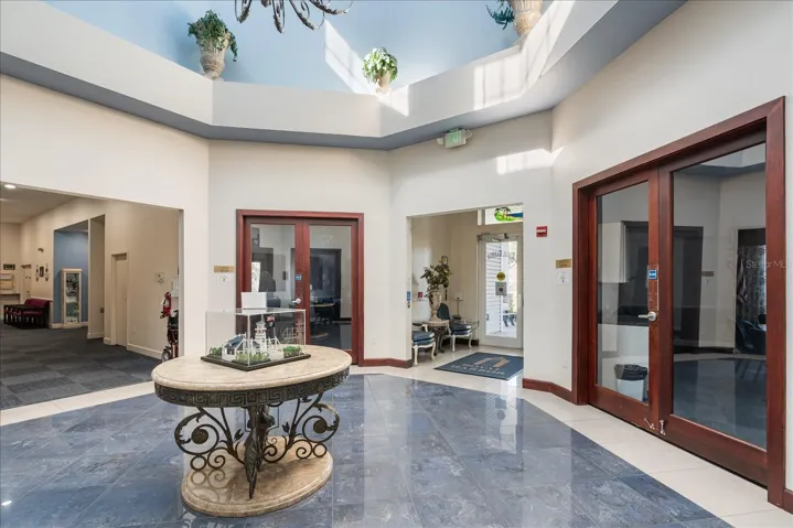 Beautiful clubhouse courtyard providing a welcoming space to relax and connect with neighbors.