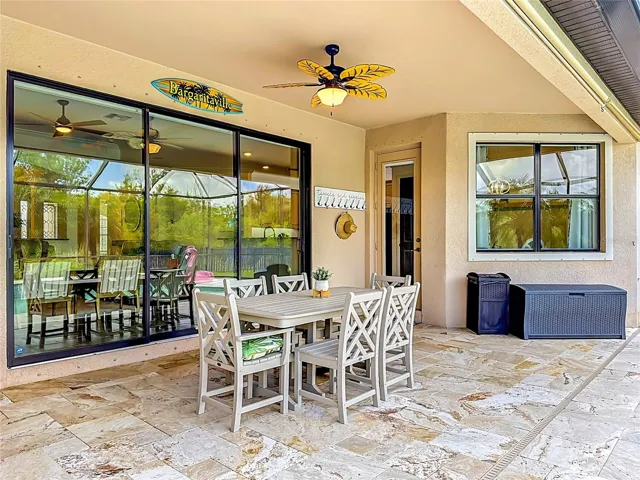 Covered lanai with access from Greatroom and the dinette