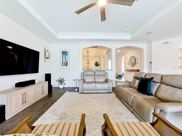 Open concept to allow light to pass through to the Dining room