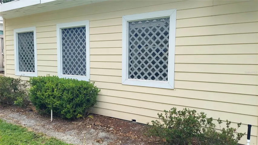 Rear Wall/windows of Hottub area