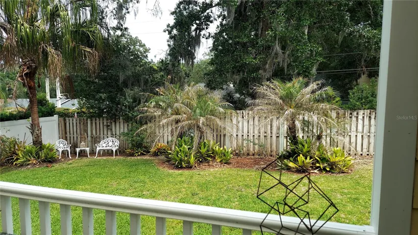 View to backyard from Breakfast Porch