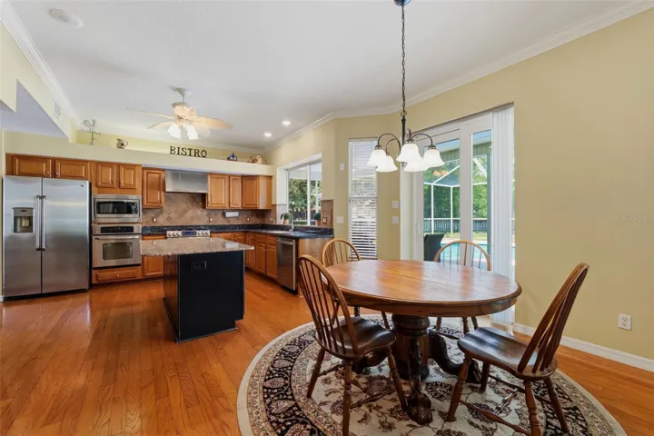 eating and kitchen area