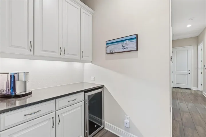 Coffee nook and wine fridge