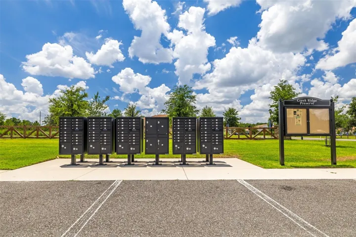 community mailboxes in the front of neighborhood
