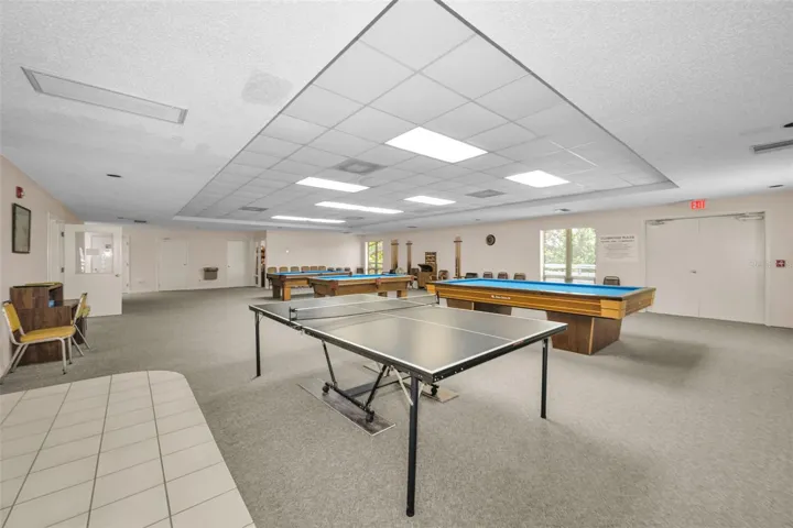 Pingpong table and 3 pool tables in Clubhouse.