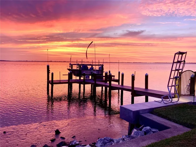 Sunset West View from Seawall and Dock