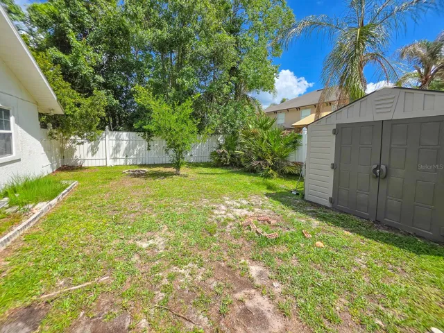 Fenced area back yard