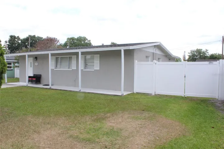 Front, side of the house.