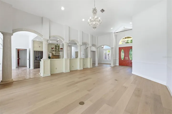 Kitchen open to living room