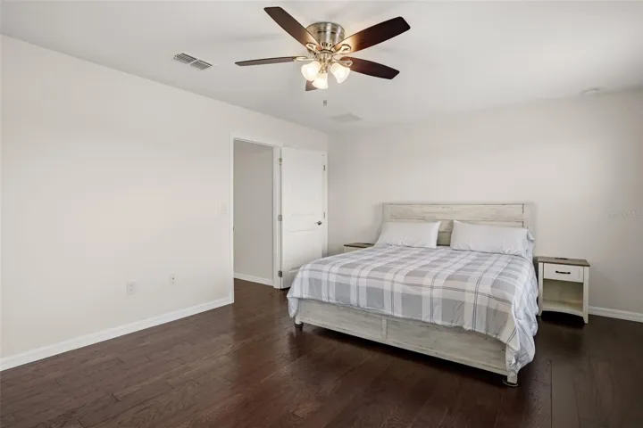 Second master upstairs has its own bath and two walk-in closets 16.7 x 13