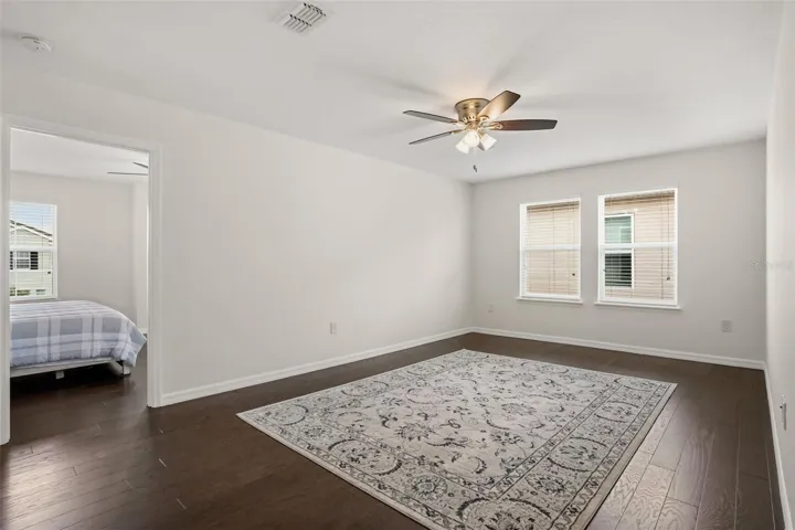 Huge loft area upstairs.  18.10 x 12 Entire upstairs has brand new engineered hardwood, besides the tiled bathrooms