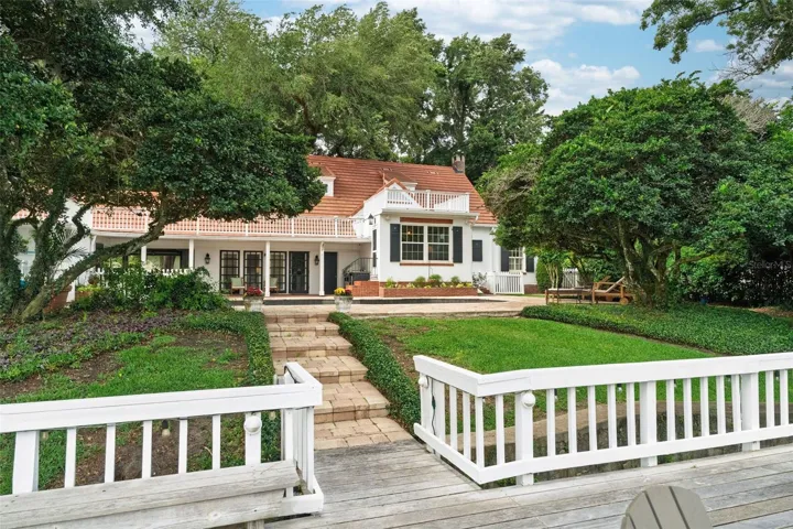 View of the house from the lake deck