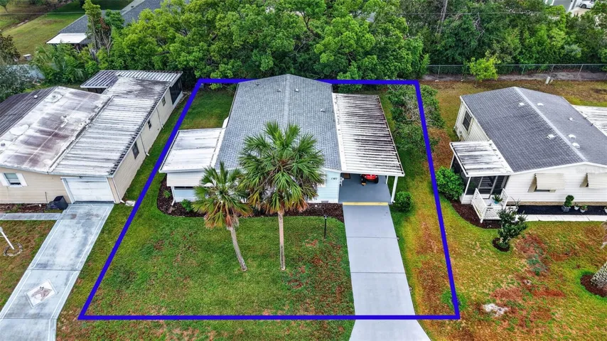 Aerial Side Elevation with Rear PRIVACY LANDSCAPING!