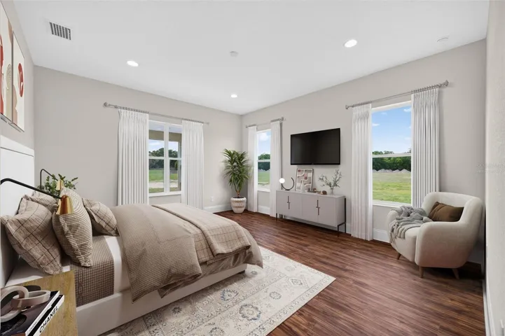 Primary bedroom has been virtually staged