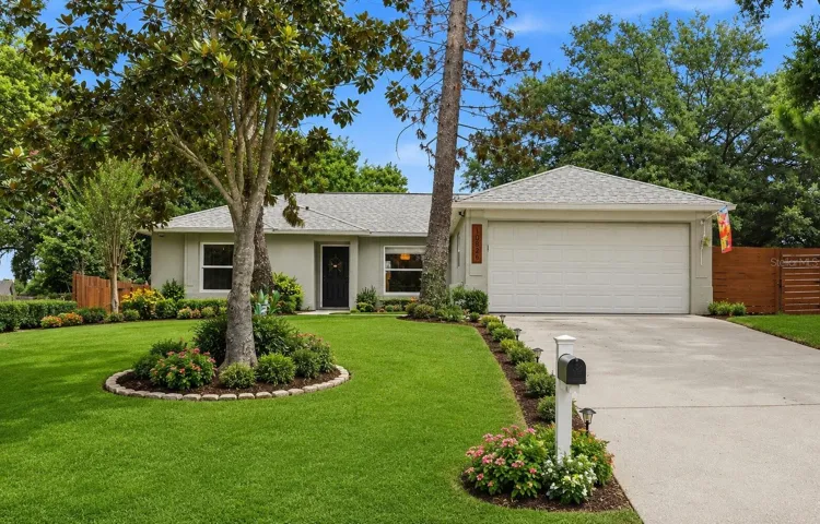 Digitally enhanced to show blooming landscaping