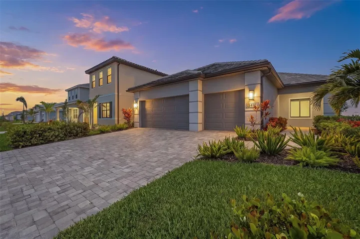 Twilight view of home