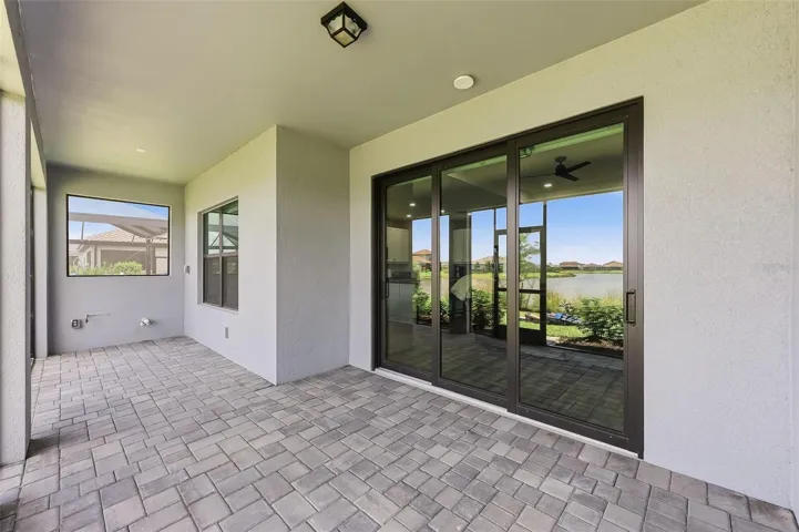 Covered lanai offering space for relaxing
