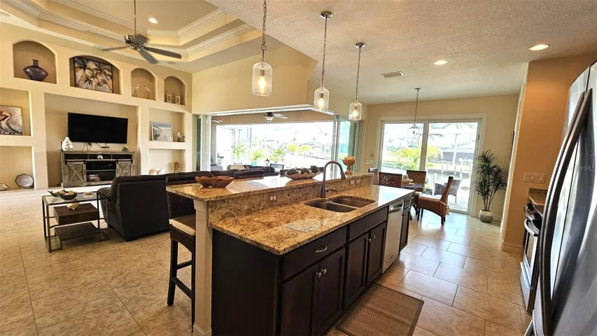 Kitchen-open to living room
