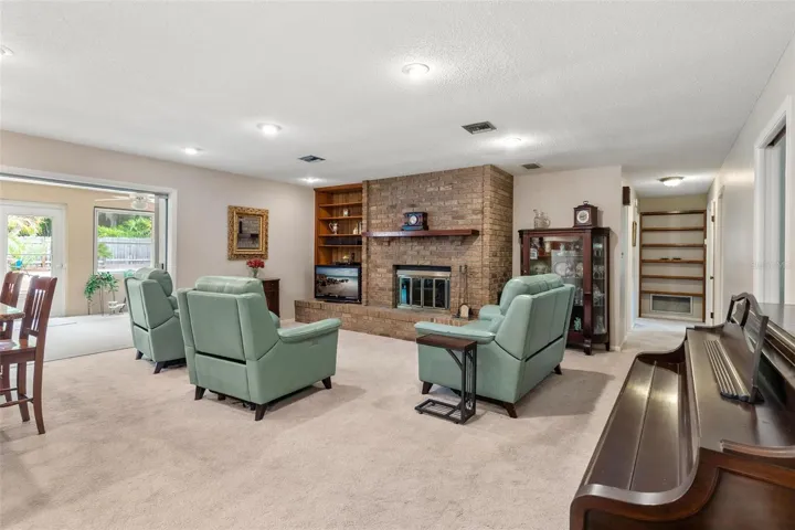 Great Room with wood burning Fireplace!!
