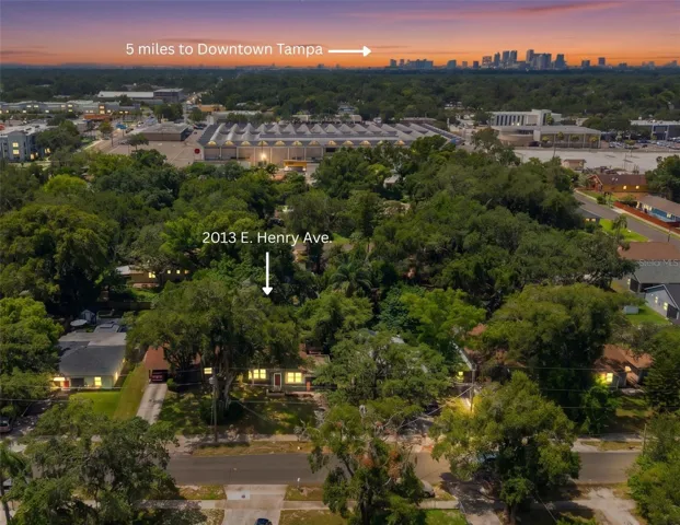 Home in relation to downtown Tampa