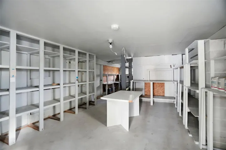 Large storage room/workshop under the home.