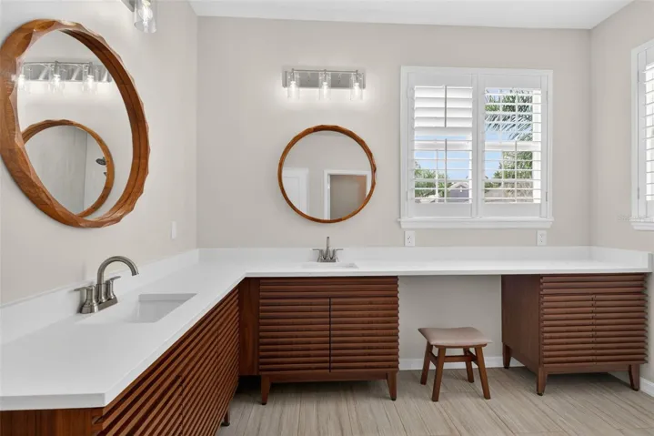 DOUBLE SINKS WITH MAKEUP VANITY
