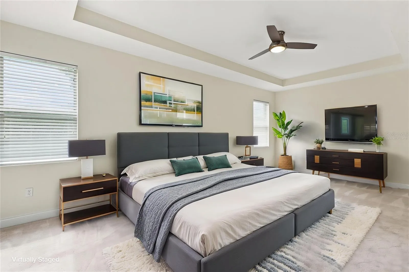 Virtually Staged Primary Suite