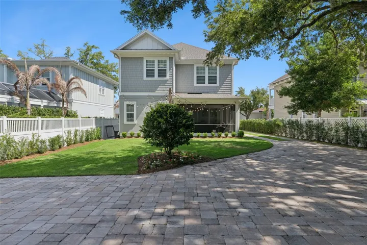 Paver driveway and backyard