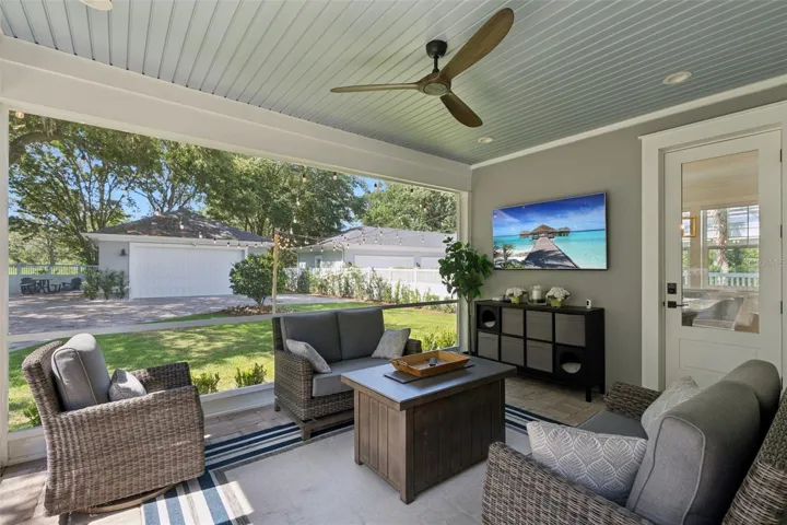 Covered patio area