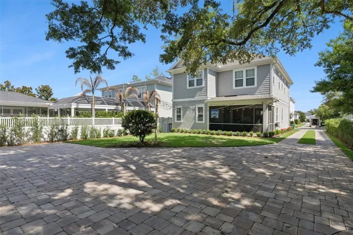 Paver driveway and backyard