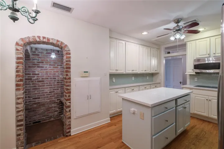 Kitchen with view to wine nook
