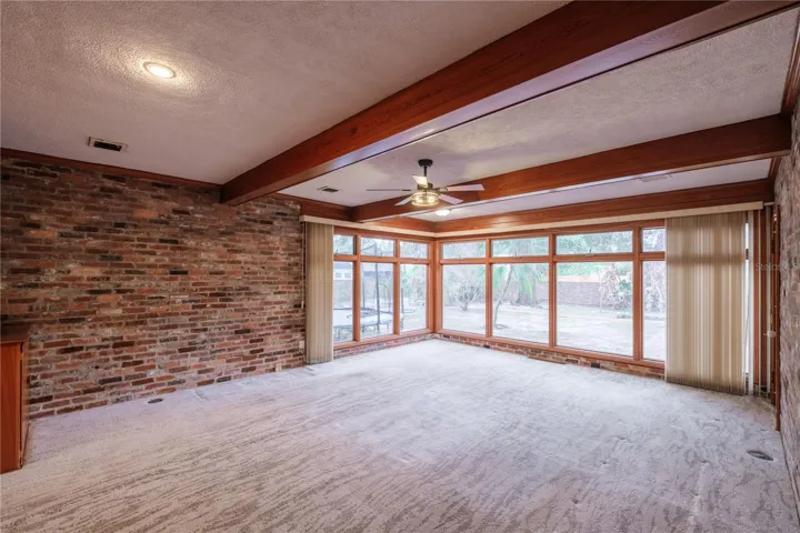 Window lined Family Room