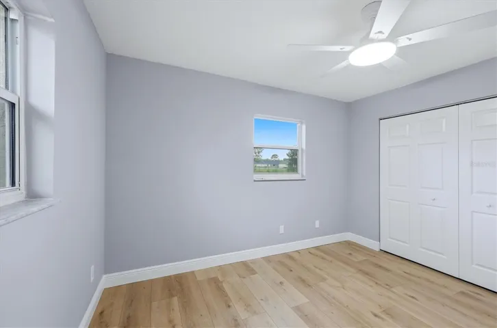 Third bedroom overlooks backyard and has a spacious built-in closet